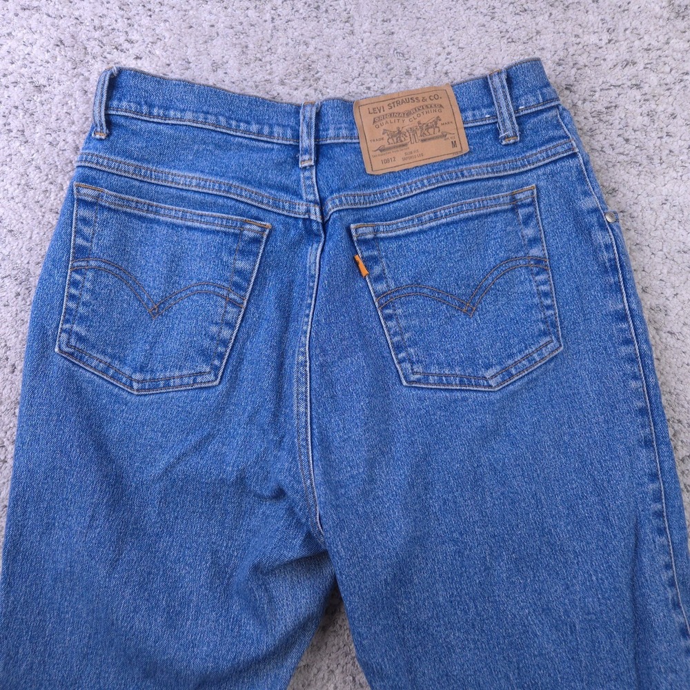 VTG Levis Jeans Womens Size 11  29x30 Orange Tab Tapered Slim Leg Stretch Denim
